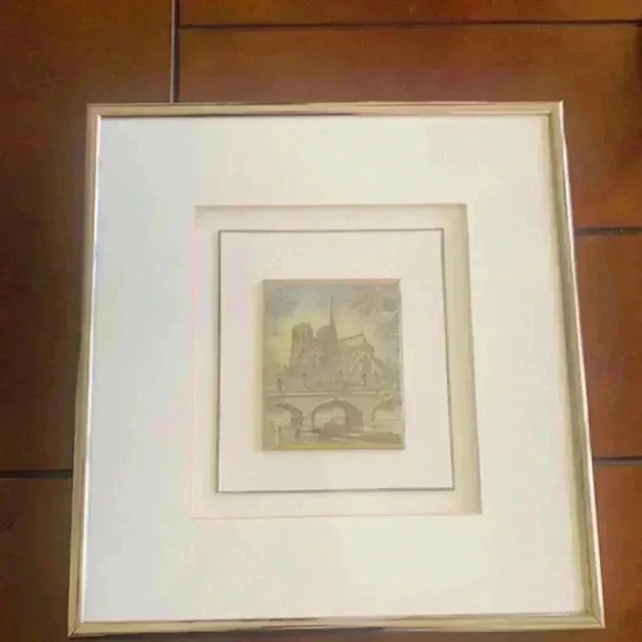 vintage notre dame cathedral small etching - Picture 2 of 4
